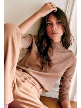 Sézane Jacob Brown Merino Wool Sweater Jumper